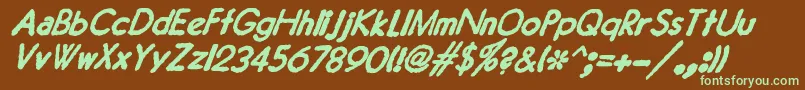 Police JMH Typewriter Sans Bold Italic – polices vertes sur fond brun