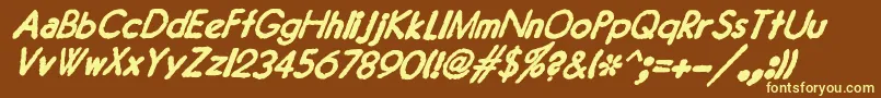 Police JMH Typewriter Sans Bold Italic – polices jaunes sur fond brun