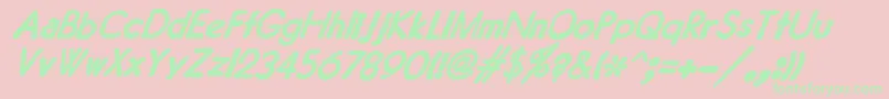 JMH Typewriter Sans Bold Italic Font – Green Fonts on Pink Background