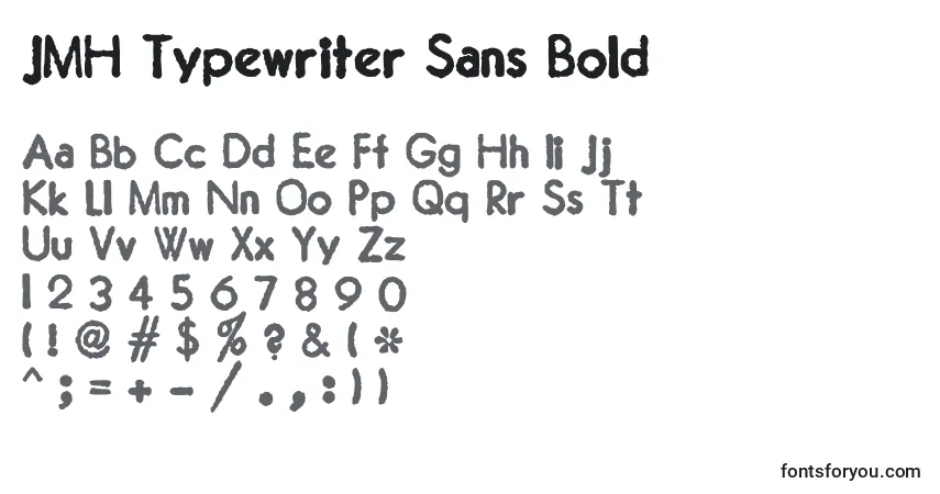 Schriftart JMH Typewriter Sans Bold – Alphabet, Zahlen, spezielle Symbole