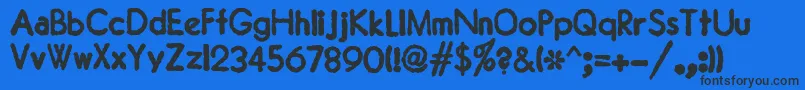 JMH Typewriter Sans Bold-Schriftart – Schwarze Schriften auf blauem Hintergrund