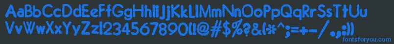 Шрифт JMH Typewriter Sans Bold – синие шрифты на чёрном фоне