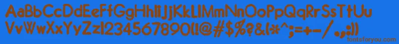 JMH Typewriter Sans Bold Font – Brown Fonts on Blue Background