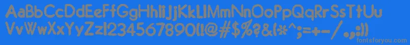 フォントJMH Typewriter Sans Bold – 青い背景に灰色の文字