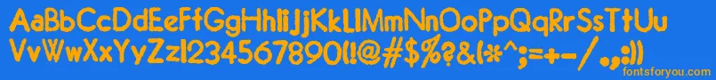 JMH Typewriter Sans Bold Font – Orange Fonts on Blue Background