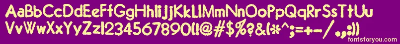 フォントJMH Typewriter Sans Bold – 紫の背景に黄色のフォント