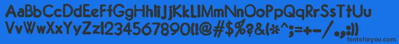 JMH Typewriter Sans Bold-Schriftart – Schwarze Schriften auf blauem Hintergrund