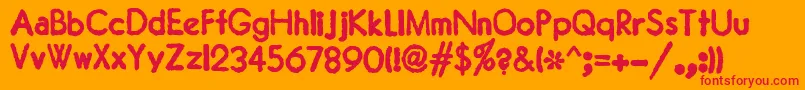 JMH Typewriter Sans Bold Font – Red Fonts on Orange Background