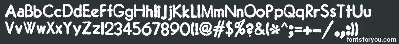 Шрифт JMH Typewriter Sans Bold – белые шрифты на чёрном фоне