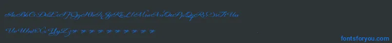 Шрифт Signaritaannedemo – синие шрифты на чёрном фоне
