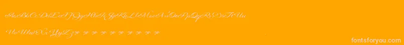 Signaritaannedemo-Schriftart – Rosa Schriften auf orangefarbenem Hintergrund