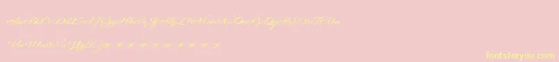 Signaritaannedemo Font – Yellow Fonts on Pink Background