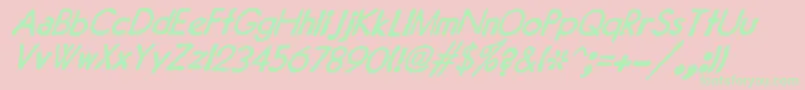 JMH Typewriter Sans Italic Font – Green Fonts on Pink Background