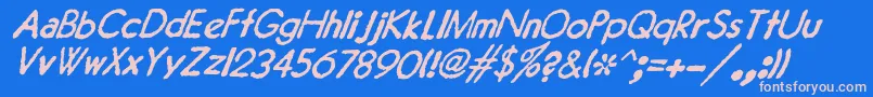 JMH Typewriter Sans Italic Font – Pink Fonts on Blue Background
