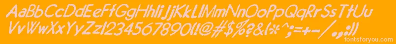 Police JMH Typewriter Sans Italic – polices roses sur fond orange