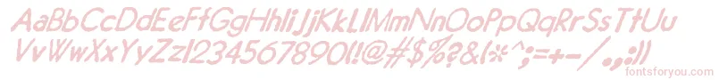 Police JMH Typewriter Sans Italic – polices roses sur fond blanc