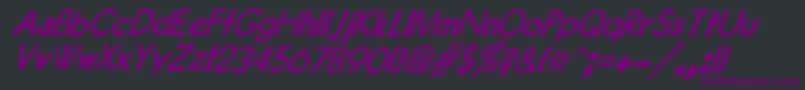 Шрифт JMH Typewriter Sans Italic – фиолетовые шрифты на чёрном фоне