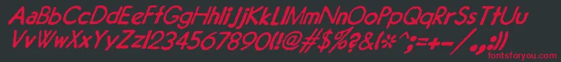 JMH Typewriter Sans Italic Font – Red Fonts on Black Background