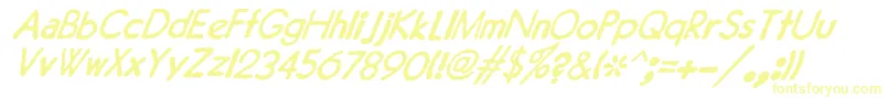 Police JMH Typewriter Sans Italic – polices jaunes sur fond blanc