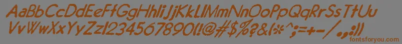 JMH Typewriter Sans Italic Font – Brown Fonts on Gray Background