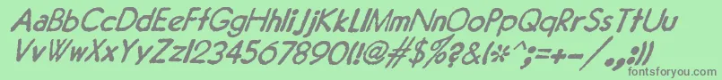 JMH Typewriter Sans Italic-Schriftart – Graue Schriften auf grünem Hintergrund