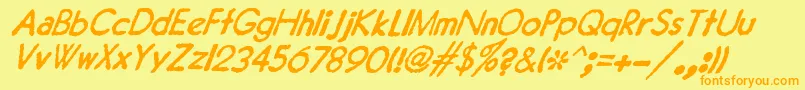 JMH Typewriter Sans Italic Font – Orange Fonts on Yellow Background