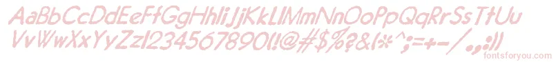 フォントJMH Typewriter Sans Italic – 白い背景にピンクのフォント
