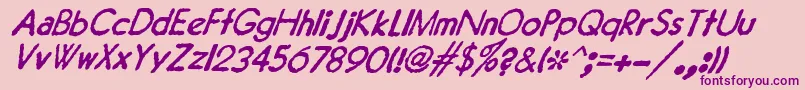 JMH Typewriter Sans Italic Font – Purple Fonts on Pink Background