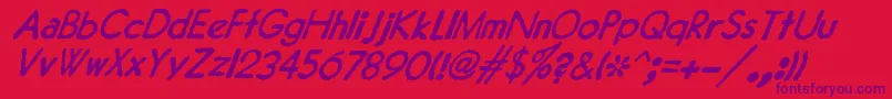 JMH Typewriter Sans Italic Font – Purple Fonts on Red Background