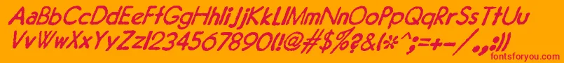 JMH Typewriter Sans Italic Font – Red Fonts on Orange Background