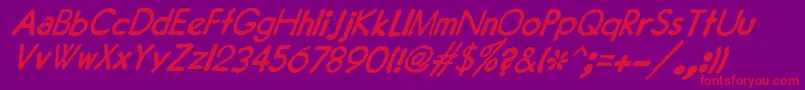 JMH Typewriter Sans Italic Font – Red Fonts on Purple Background