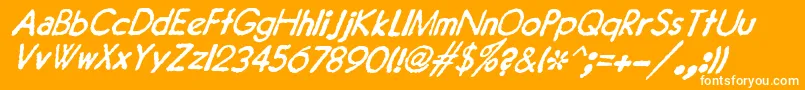 JMH Typewriter Sans Italic Font – White Fonts on Orange Background