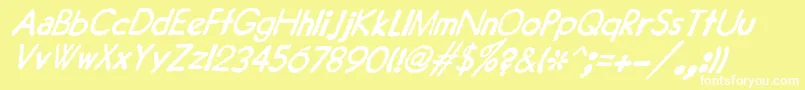 JMH Typewriter Sans Italic Font – White Fonts on Yellow Background