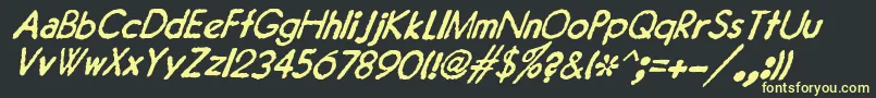 JMH Typewriter Sans Italic Font – Yellow Fonts on Black Background