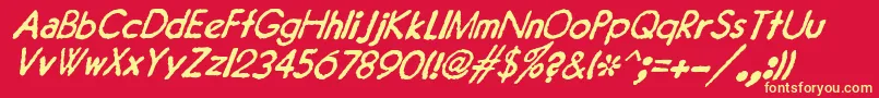 JMH Typewriter Sans Italic Font – Yellow Fonts on Red Background