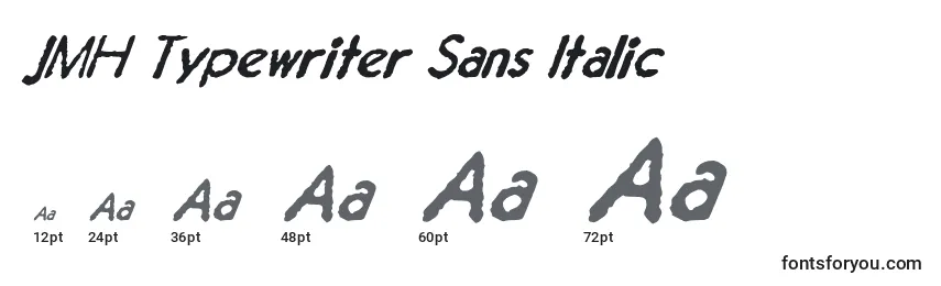 Размеры шрифта JMH Typewriter Sans Italic (130991)