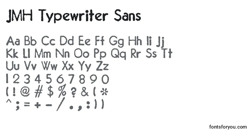 Schriftart JMH Typewriter Sans – Alphabet, Zahlen, spezielle Symbole