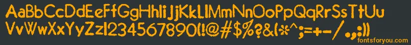 フォントJMH Typewriter Sans – 黒い背景にオレンジの文字