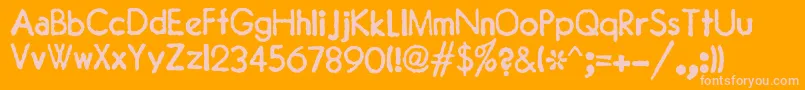 Lisätietoja JMH Typewriter Sans-fontista JMH Typewriter Sans-fontti – vaaleanpunaiset fontit oranssilla taustalla