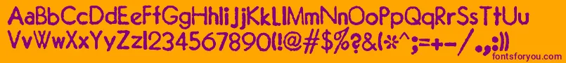 JMH Typewriter Sans Font – Purple Fonts on Orange Background