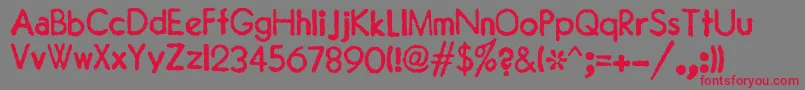 JMH Typewriter Sans Font – Red Fonts on Gray Background
