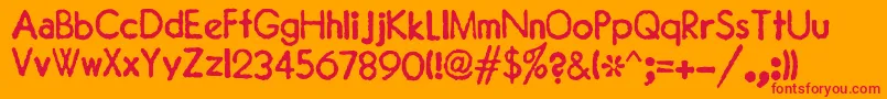 JMH Typewriter Sans Font – Red Fonts on Orange Background