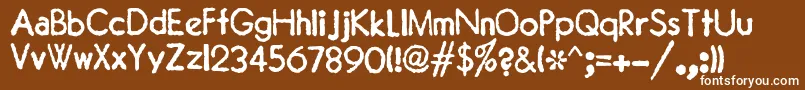 JMH Typewriter Sans Font – White Fonts on Brown Background