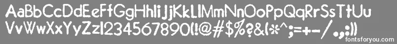 JMH Typewriter Sans-Schriftart – Weiße Schriften auf grauem Hintergrund