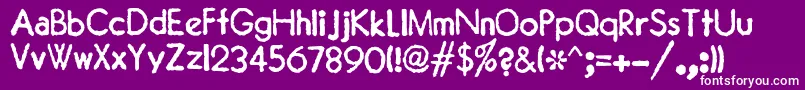 JMH Typewriter Sans-fontti – valkoiset fontit violetilla taustalla