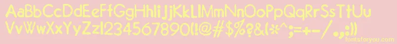 フォントJMH Typewriter Sans – 黄色のフォント、ピンクの背景