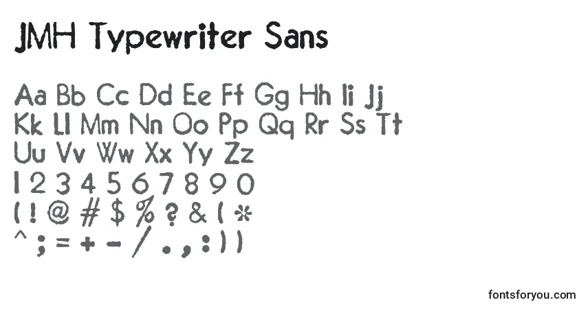 Schriftart JMH Typewriter Sans (130993) – Alphabet, Zahlen, spezielle Symbole