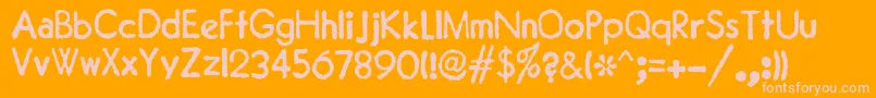 JMH Typewriter Sans Font – Pink Fonts on Orange Background