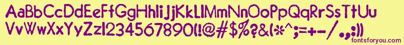 fuente JMH Typewriter Sans – Fuentes Moradas Sobre Fondo Amarillo