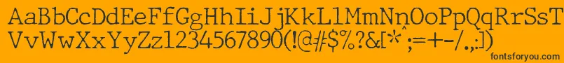 Weitere Informationen zur JMH Typewriter Thin-Schriftart JMH Typewriter Thin-Schriftart – Schwarze Schriften auf orangefarbenem Hintergrund